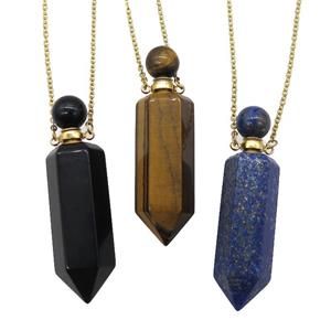 mixed Gemstone perfume bottle Necklace, approx 16-60mm [GM14902]