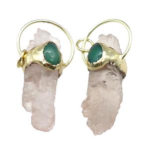 Quartz Crystal pendant, gold plated, approx 18-50mm [GM15010]
