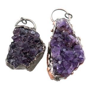 Amethyst Durzy pendant, freeform, antique red, approx 35-60mm [GM15018]