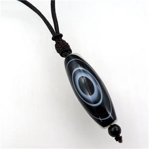 Tibetan Agate druzy necklace, eye, black, approx 20-50mm [GM15128]