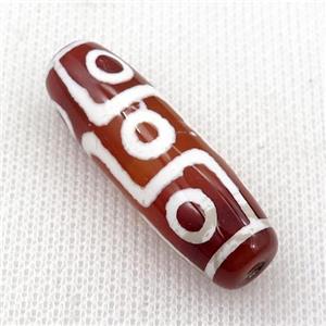 Dzi Agate barrel beads, 9 eye, approx 16-40mm [GM15132]