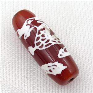 Dzi Agate barrel beads, approx 16-40mm [GM15136]