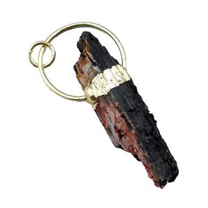 Tourmaline pendant, gold plated, approx 18-60mm [GM15139]