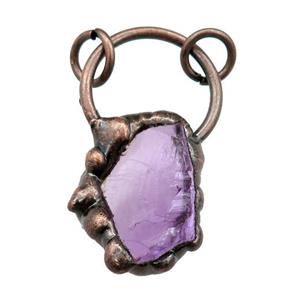Amethyst pendant, antique red, approx 20-40mm [GM15159]