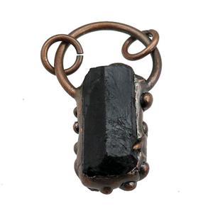 black Tourmaline pendant, antique red, approx 20-40mm [GM15161]