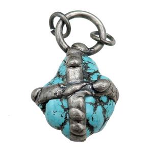 blue Magnesite Turquoise nugget pendant, antique, approx 25-45mm [GM15162]