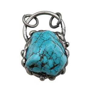 blue Magnesite Turquoise nugget pendant, antique, approx 25-45mm [GM15163]