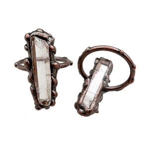 Crystal Quartz Rings, antique red, approx 10-30mm, 22mm dia [GM15177]