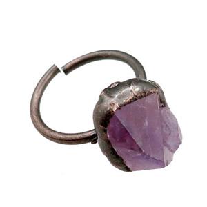 Amethyst Rings, adjustable, antique red, approx 14-18mm, 22mm dia [GM15178]