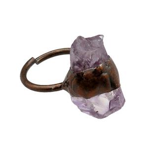 Amethyst Rings, adjustable, antique red, approx 14-18mm, 22mm dia [GM15179]