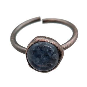 blue Kyanite Rings, adjustable, antique red, approx 11mm, 22mm dia [GM15181]