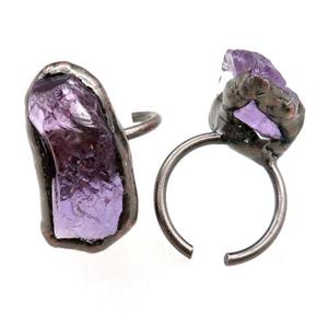 Amethyst Rings, adjustable, antique red, approx 18-30mm, 22mm dia [GM15182]