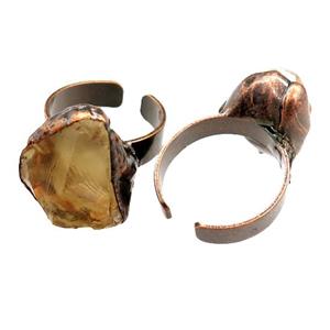 Citrine Rings, adjustable, antique red, approx 10-16mm, 20mm dia [GM15183]