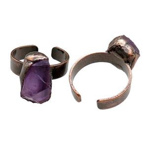 Amethyst Rings, adjustable, antique red, approx 10-16mm, 20mm dia [GM15184]