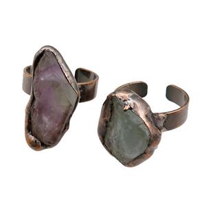 Fluorite Rings, adjustable, antique red, approx 10-25mm, 20mm dia [GM15185]