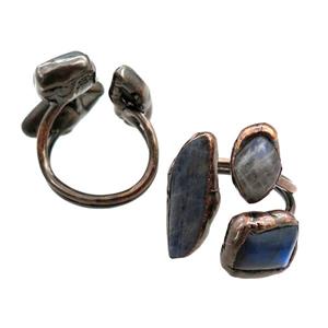 mix Gemstone Rings, adjustable, antique red, approx 10-18mm, 20mm dia [GM15194]