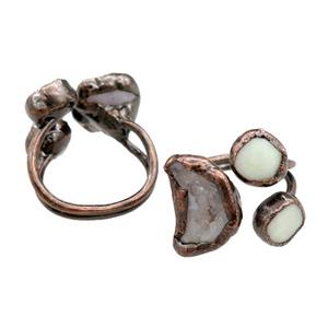 mix Gemstone Rings, adjustable, antique red, approx 10-18mm, 20mm dia [GM15197]