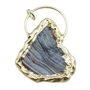 agate druzy pendant, gold plated, approx 35-45mm [GM15236]