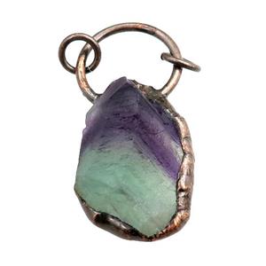 Multicolor Fluorite Pendant Nugget Freeform Antique Red, approx 20-40mm [GM15237]