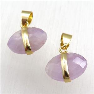 Purple Chalcedony pendant, faceted oval, approx 10-15mm [GM15238]