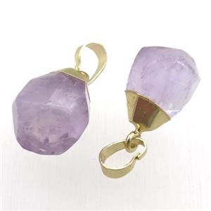 Amehyst pendant, faceted teardrop, approx 12-16mm [GM15245]