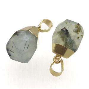 Prehnite pendant, faceted teardrop, approx 12-16mm [GM15251]