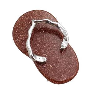 gold sandstone shoes pendant, approx 23-40mm [GM15302]