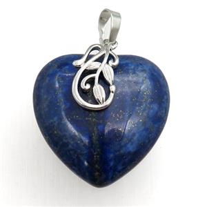 blue lapis heart pendant, approx 30mm [GM15345]