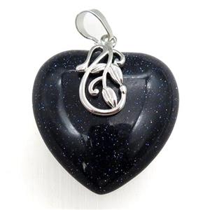 blue sandstone heart pendant, approx 30mm [GM15346]