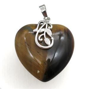 tigger eye stone heart pendant, approx 30mm [GM15347]