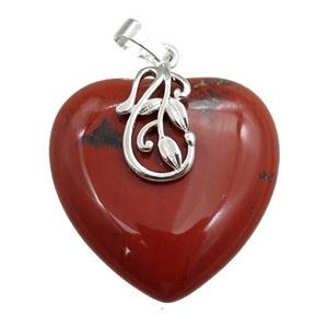 red jasper heart pendant, approx 30mm [GM15353]
