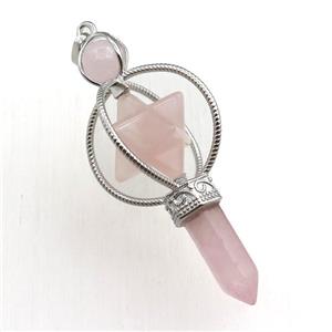 rose quartz magicwand pendant, approx 8-60mm [GM15397]