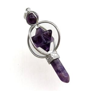 amethyst magicwand pendant, approx 8-60mm [GM15400]