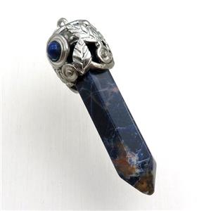 blue sodalite bullet pendant, approx 10-55mm [GM15405]