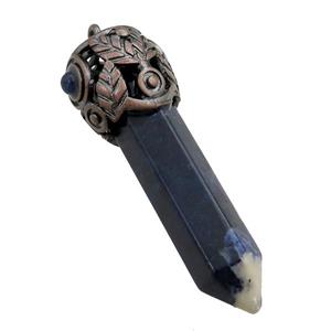blue sodalite bullet pendant, approx 10-55mm [GM15412]