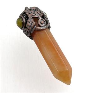 red aventurine bullet pendant, approx 10-55mm [GM15414]