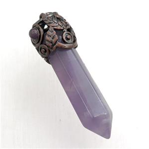 amethyst bullet pendant, approx 10-55mm [GM15415]