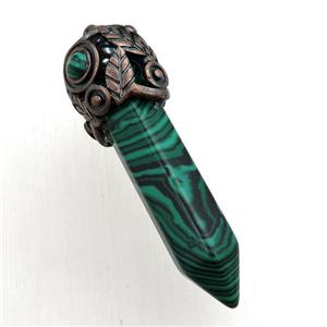 synthetic malachite bullet pendant, approx 10-55mm [GM15416]