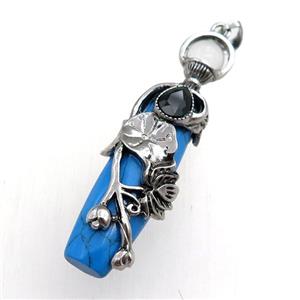 blue synthetic turquoise stick pendant, approx 16-60mm [GM15426]