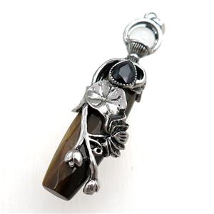 tiger eye stone stick pendant, approx 16-60mm [GM15427]