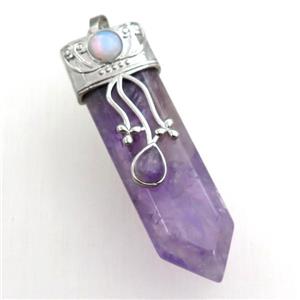 Amethyst arrowhead pendant, approx 18-60mm [GM15434]