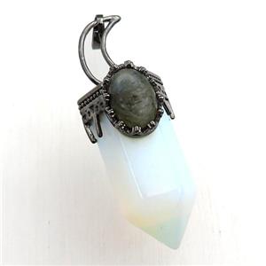 white opalite bullet pendant, approx 15-55mm [GM15437]