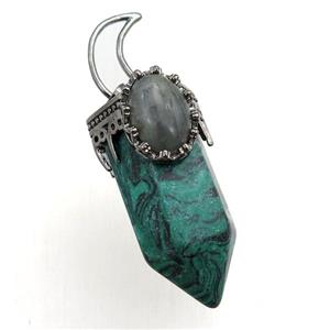 synthetic malachite bullet pendant, approx 15-55mm [GM15443]