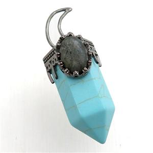 green synthetic turquoise bullet pendant, approx 15-55mm [GM15444]