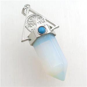 white opalite bullet pendant, approx 15-55mm [GM15449]