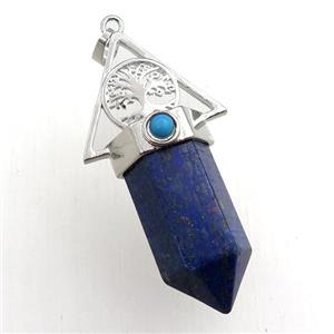lapis bullet pendant, approx 15-55mm [GM15451]