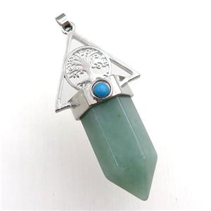 green aventurine bullet pendant, approx 15-55mm [GM15453]