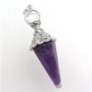 amethyst pendulum pendant, approx 18-55mm [GM15463]