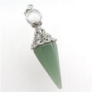 green aventurine pendulum pendant, approx 18-55mm [GM15464]