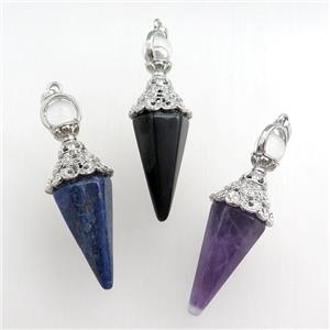 mix gemstone pendulum pendant, approx 18-55mm [GM15466]